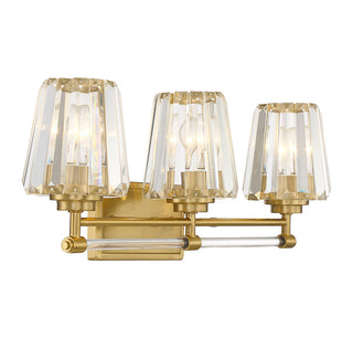Garnet Three Light Bathroom Vanity in Warm Brass