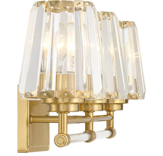 Garnet Three Light Bathroom Vanity in Warm Brass