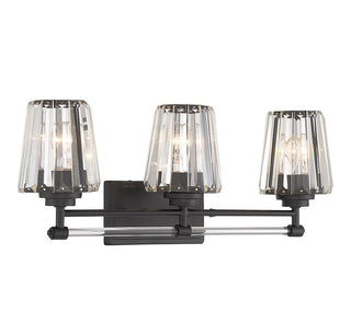 Garnet Three Light Bathroom Vanity in Matte Black
