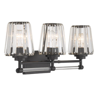 Garnet Three Light Bathroom Vanity in Matte Black
