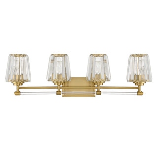Garnet Four Light Bathroom Vanity in Warm Brass