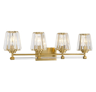 Garnet Four Light Bathroom Vanity in Warm Brass