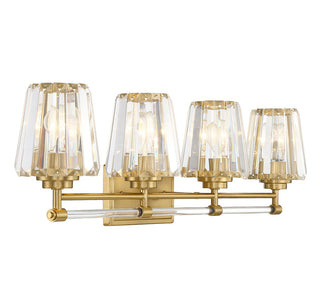 Garnet Four Light Bathroom Vanity in Warm Brass