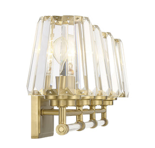 Garnet Four Light Bathroom Vanity in Warm Brass