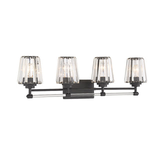 Garnet Four Light Bathroom Vanity in Matte Black