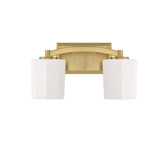 Whitney Two Light Bathroom Vanity in Warm Brass