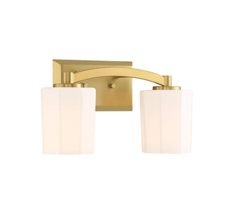 Whitney Two Light Bathroom Vanity in Warm Brass