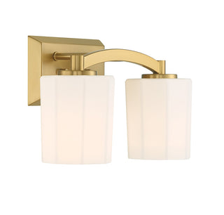 Whitney Two Light Bathroom Vanity in Warm Brass