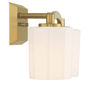 Whitney Two Light Bathroom Vanity in Warm Brass