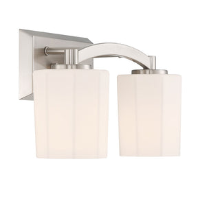 Whitney Two Light Bathroom Vanity in Satin Nickel