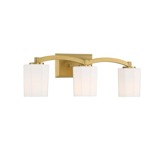 Whitney Three Light Bathroom Vanity in Warm Brass