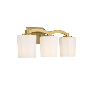 Whitney Three Light Bathroom Vanity in Warm Brass