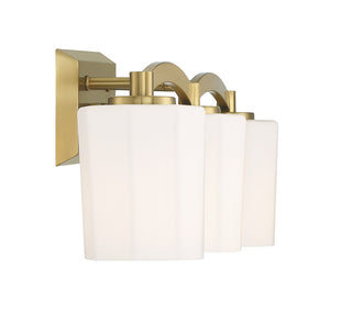 Whitney Three Light Bathroom Vanity in Warm Brass