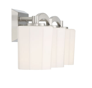 Whitney Three Light Bathroom Vanity in Satin Nickel