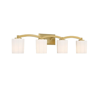 Whitney Four Light Bathroom Vanity in Warm Brass