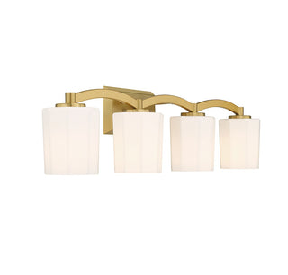 Whitney Four Light Bathroom Vanity in Warm Brass