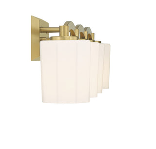 Whitney Four Light Bathroom Vanity in Warm Brass