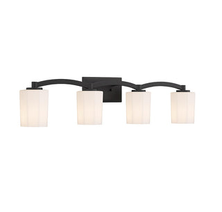 Whitney Four Light Bathroom Vanity in Matte Black