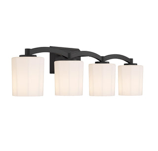 Whitney Four Light Bathroom Vanity in Matte Black