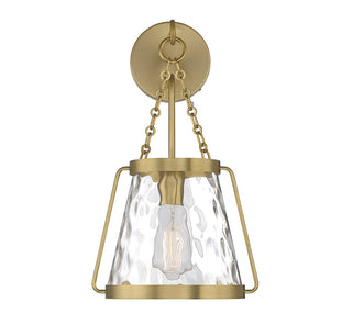 Crawford One Light Wall Sconce in Warm Brass