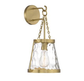 Crawford One Light Wall Sconce in Warm Brass
