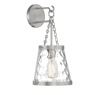 Crawford One Light Wall Sconce in Satin Nickel