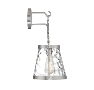Crawford One Light Wall Sconce in Satin Nickel