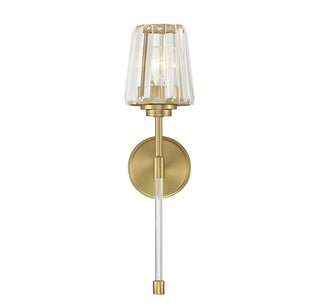 Garnet One Light Wall Sconce in Warm Brass