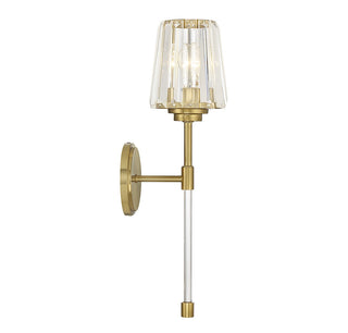 Garnet One Light Wall Sconce in Warm Brass