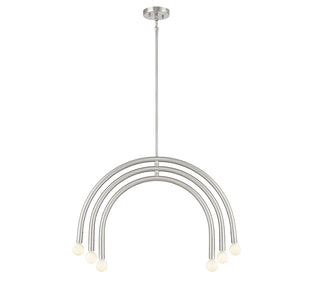 Six Light Chandelier in Brushed Nickel