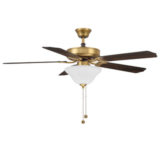 52" Ceiling Fan in Natural Brass