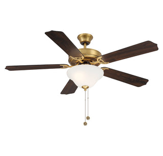 52" Ceiling Fan in Natural Brass