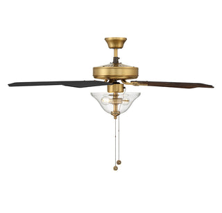 52" Ceiling Fan in Natural Brass