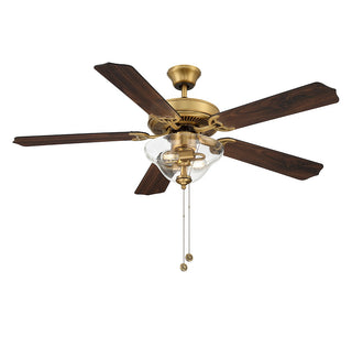 52" Ceiling Fan in Natural Brass