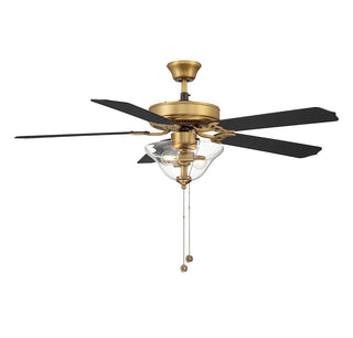 52" Ceiling Fan in Natural Brass
