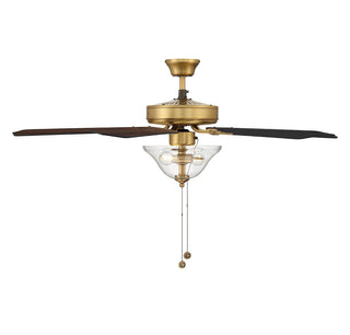 52" Ceiling Fan in Natural Brass