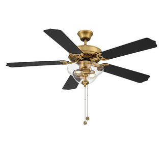 52" Ceiling Fan in Natural Brass