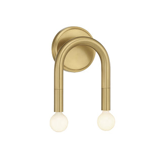 Two Light Wall Sconce in Natural Brass