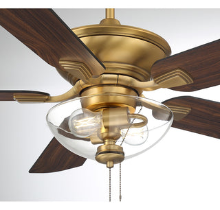 52" Outdoor Ceiling Fan in Natural Brass