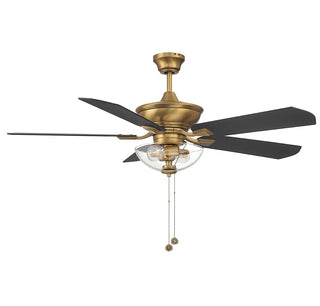 52" Outdoor Ceiling Fan in Natural Brass