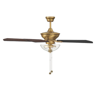 52" Outdoor Ceiling Fan in Natural Brass