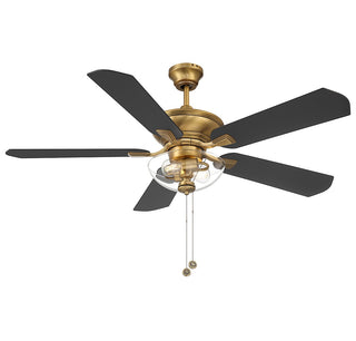 52" Outdoor Ceiling Fan in Natural Brass