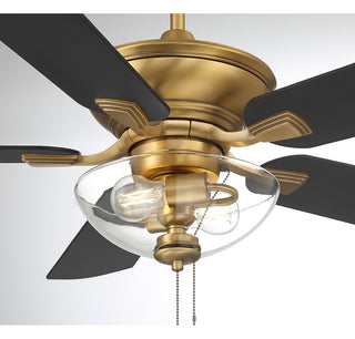52" Outdoor Ceiling Fan in Natural Brass