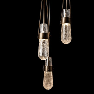Link Link 5-Light Blown Glass Pendant in Bronze