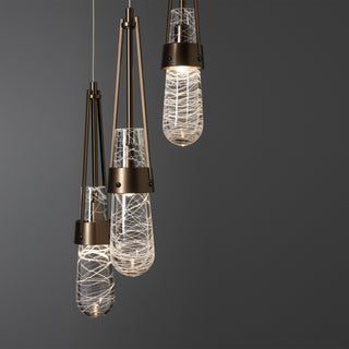 Link Link 5-Light Blown Glass Pendant in Bronze