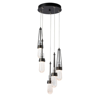 Link Link 5-Light Blown Glass Pendant in Oil Rubbed Bronze