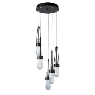 Link Link 5-Light Blown Glass Pendant in Oil Rubbed Bronze