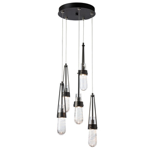 Link Link 5-Light Blown Glass Pendant in Oil Rubbed Bronze