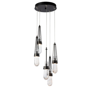 Link Link 5-Light Blown Glass Pendant in Oil Rubbed Bronze