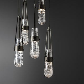 Link Link 5-Light Blown Glass Pendant in Oil Rubbed Bronze